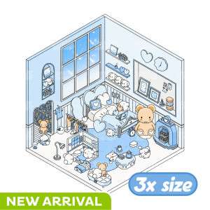 Find Your Inner Calm With The Blue Bear Bedroom Scene Sticker Kit